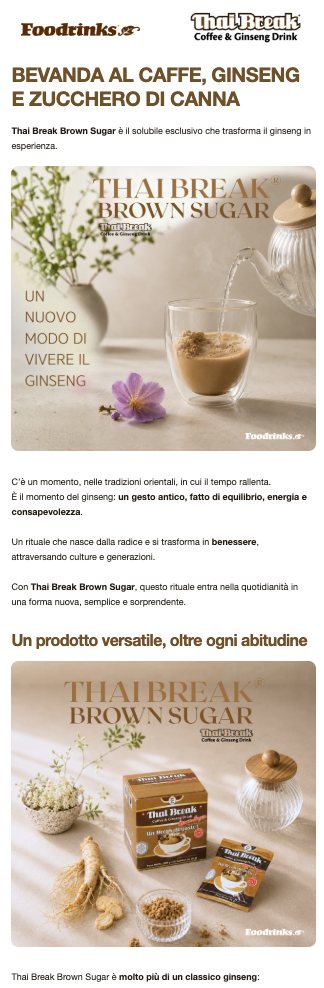 Nuovo template email Foodrinks